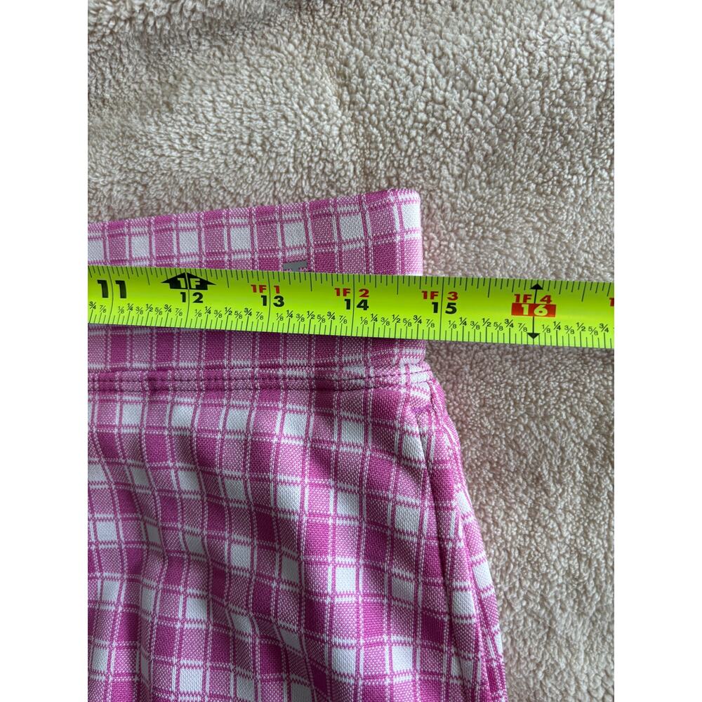 IZOD Pink Plaid Ruffle Skort, Small Short Mini Golf Pickleball Tennis - Picture 6 of 7
